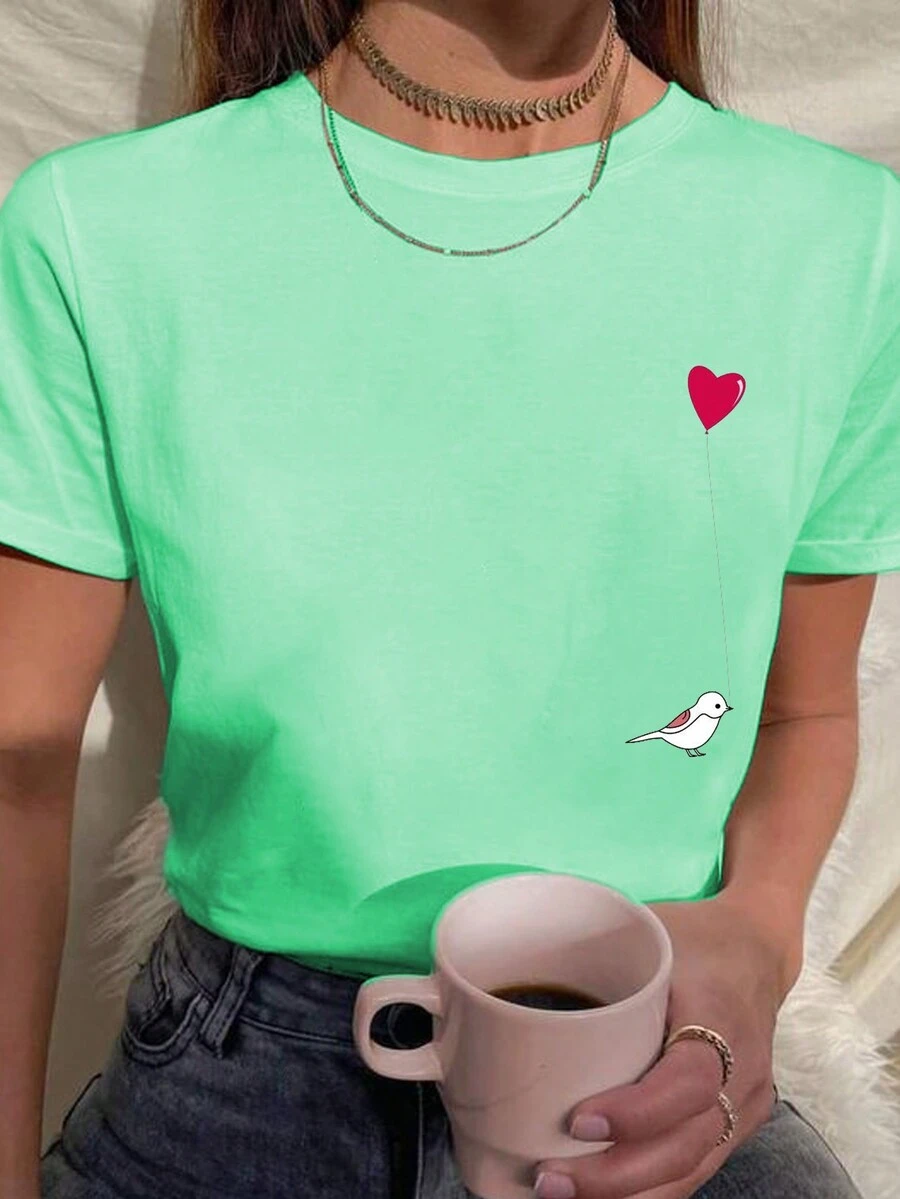 Women T-Shirts - 薄荷綠 - 查看 1