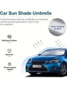 1 pieza Parasol para parabrisas de coche, parasol para parabrisas de coche plegable, fácil de almacenar y usar, adecuado para todos los tamaños de parabrisas de coche