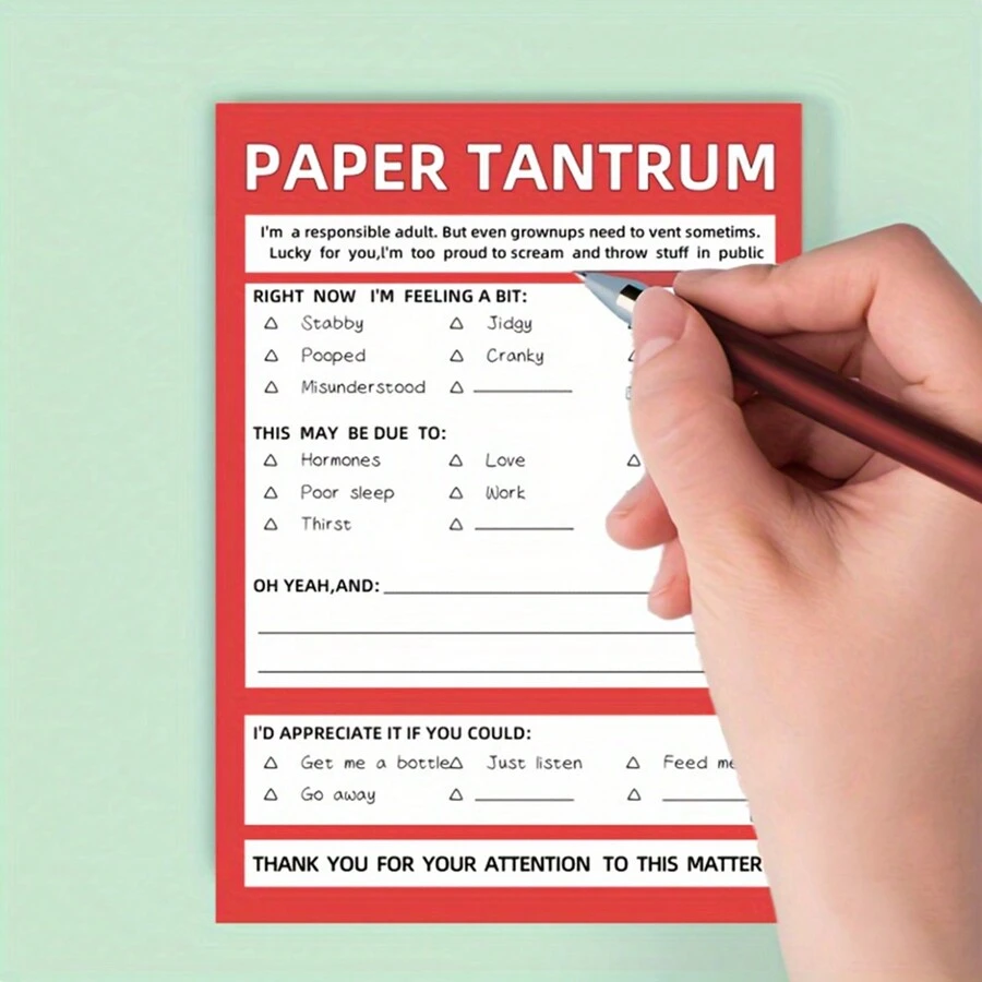 10pcs/20pcs Paper Tantrum Notepad, Humorous Adult Mood Communication Pad, 3.94inch X 5.51inch, Fun Office Stationery, Fun Gift - Multicolor - View 1