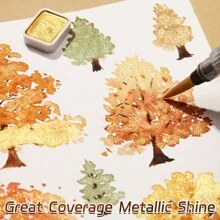 6 pigmenti solidi con brillantezza madreperlata ed effetto acquarello, vernici iridescenti professionali flash color oro e argento glitterato per realizzazioni manuali, pittura, scrittura, miscelazione di colori, forniture artistiche, regali per adulti, artisti, principianti