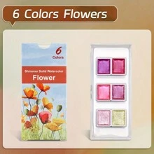 6 pigmenti solidi con brillantezza madreperlata ed effetto acquarello, vernici iridescenti professionali flash color oro e argento glitterato per realizzazioni manuali, pittura, scrittura, miscelazione di colori, forniture artistiche, regali per adulti, artisti, principianti
