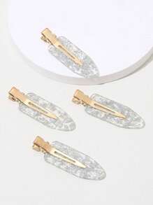 DIYPLUS 2pcs/4pcs Set Glittery Gold Bridal Hair Clips, Perfect Engagement/Wedding Gift, Includes Card Paper (Gold Color) Claw Clips Hair Claws Hair Barrettes