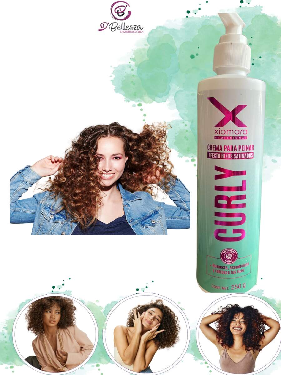 Xiomara Crema Para Peinar Cabello Rizado Efecto Satinado 250g - Verde - Ver 1