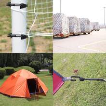 8pcs/Set Outdoor Camping Tent Elastic Rope Buckle, Camping Canopy Accessories Pull Rope  Anti-Rust Paint Spiral Wire Hooks With Separable Reflective Elastic Rope Heavy Duty Strapping Tape Hooks For Camping Trucks Boats (Polychrome) - Multicolor - View 6