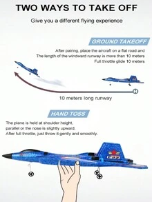 Avión RC multifuncional F22 Raptor - Vuela en todo tipo de terreno, perfecto para vacaciones y ocasiones especiales - Multicolor - Ver 10