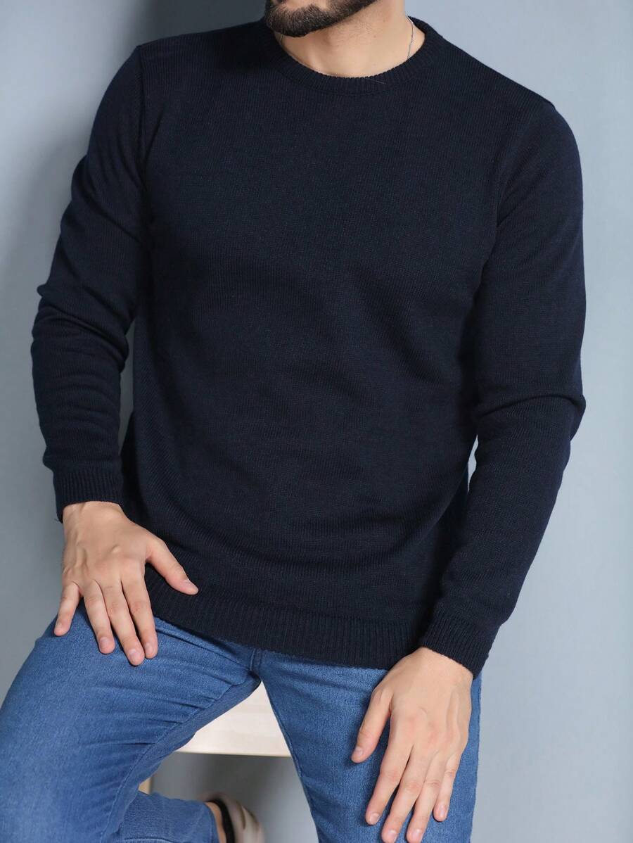 Men Sweaters - 藏蓝色 - 查看 1