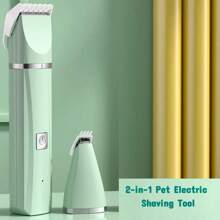 四合一和二合一可充电宠物修毛剪套装，用于修剪宠物指甲和毛发 - 綠色 - 查看 14