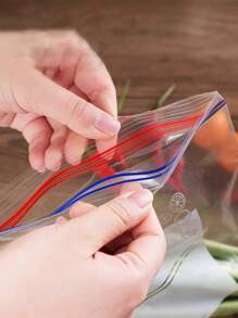 1 túi đựng thực phẩm tái sử dụng cho nhà bếp rau củ quả ngũ cốc, túi hút chân không nhiều kích cỡ cho tủ lạnh (Mẫu túi được gửi ngẫu nhiên), dùng cho hoạt động ngoài trời, cắm trại - trắng - Xem 5