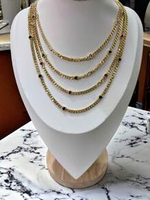 Cadena con figuras de corazón - Azul Marino - Ver 2