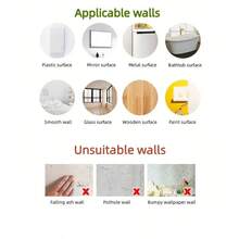 1入組微笑馬桶貼紙，自粘式PVC馬桶蓋貼紙，易粘貼，適用於浴室、臥室和馬桶配件，美觀的家飾，為您的房間增色添彩 - 黑色 - 查看 5