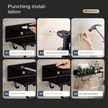 1pc Thickened Kitchen Storage Rack For Spice Utensil Hanging, Drainage Rack For Cloth/Chopping Board/Ladle, Suitable For Kitchen Storage