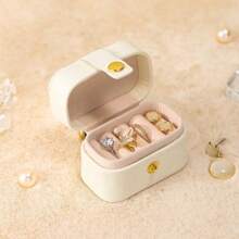 1PC Mini Portable Small Jewelry Storage Bag, Wedding Ring Box, Small Fine Mesh Pattern Travel Minimalist Leather Ring Necklace Earring Storage Box Storage Box, Small Jewelry Ring Box Mini Travel Jewelry Case Portable Ring Storage Case