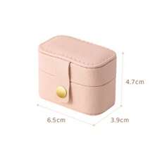 1PC Mini Portable Small Jewelry Storage Bag, Wedding Ring Box, Small Fine Mesh Pattern Travel Minimalist Leather Ring Necklace Earring Storage Box Storage Box, Small Jewelry Ring Box Mini Travel Jewelry Case Portable Ring Storage Case