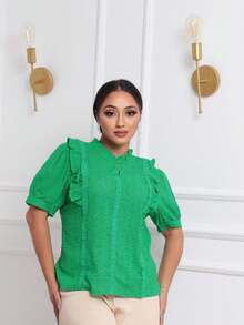 Women Blouses - màu xanh lá - Xem 3