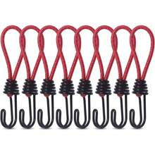 8pcs/Set Outdoor Camping Tent Elastic Rope Buckle, Camping Canopy Accessories Pull Rope  Anti-Rust Paint Spiral Wire Hooks With Separable Reflective Elastic Rope Heavy Duty Strapping Tape Hooks For Camping Trucks Boats (Polychrome) - Multicolor - View 10