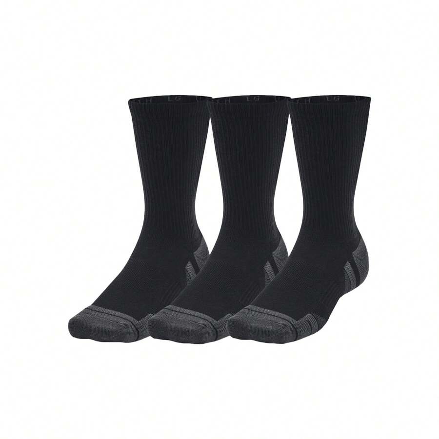 Under Armour Unisex Adult Performance Tech Crew Socks (Pack Of 3) (Black) - Black - View 1