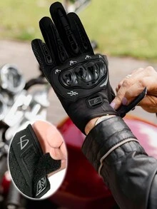 Motorcycle Gloves Knuckle Protection Non-Slip Palm Motorcycling Cycling With Anti-Fall Protection And Touch Finger - Black - View 2