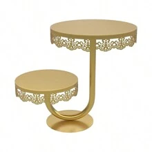1入組蛋糕架，金屬黃金甜點桌架，杯子蛋糕展示架，餅乾托盤架高架蛋糕檔不銹鋼結構，用於婚禮，嬰兒淋浴，茶會，生日派對裝飾（手工製作可能略有顏色或圖案不同）