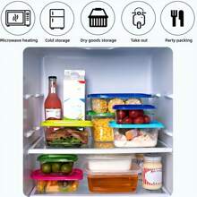 3/5/10pcs Lunch Box, Transparent Rectangular Food Storage Sealed Box With Lid, Stackable And Reusable Food Storage Box, For Grain, Meat, Fruit And Vegetable, Kitchen Organizers And Storage, Kitchen Accessories