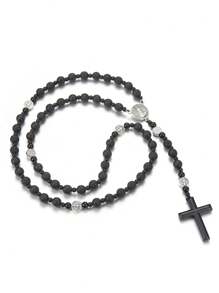 1入怀古哥特式火山岩聖本篤男士項鍊，適合日常佩戴和生日禮物