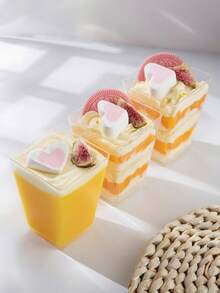 10/12/15/20/25pcs Transparent Dessert Cups With Lids, Perfect For Ice Cream, Smoothies, Mousse, Jelly, Tiramisu, Cheesecake, Matana Pudding, Cupcakes, Snacks. Ideal For Tableware, Party Supplies, Kitchen Tools And Household Items. - White - View 5