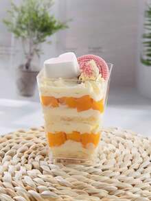 10/12/15/20/25pcs Transparent Dessert Cups With Lids, Perfect For Ice Cream, Smoothies, Mousse, Jelly, Tiramisu, Cheesecake, Matana Pudding, Cupcakes, Snacks. Ideal For Tableware, Party Supplies, Kitchen Tools And Household Items. - White - View 3