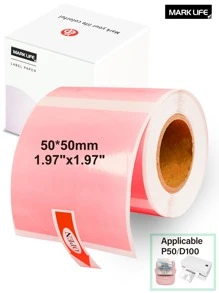Marklife 2 Inch 50X50mm Pink Circle Thermal Labels, Thermal Label Stickers, Self-Adhesive Heat-Sensitive Round Labels Paper For DIY Logo Design, Barcode, Name Tag, Glass Jar, Black On Pink, 180 Labels/1 Roll - Pink - View 11