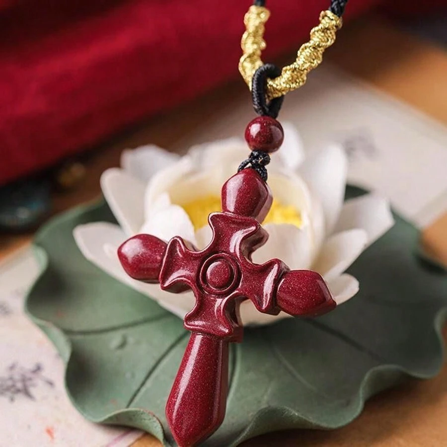 天然翡翠製手工飾品,綠寶石珠寶項鍊,水晶基督教項鍊,送給她的禮物,耶穌護符禮物,假期禮物 - G - 查看 1