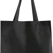 Westford Mill Plain Cotton Tote Bag (Black) - Black - View 2