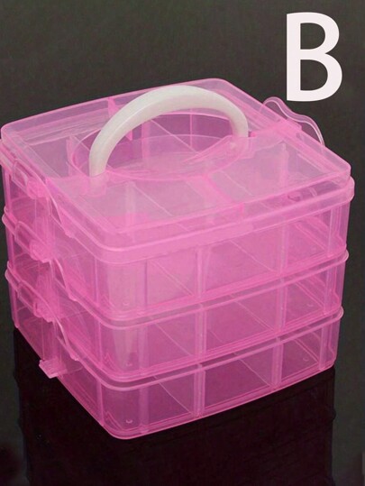 1 pezzo Scatola di immagazzinaggio per accessori di pittura a diamante a 3 strati, 18/28 scomparti, contenitore trasparente per perle di pittura a diamante, adatto per gioielli, cucito, diamanti per unghie, ricamo, ideale per fai da te, scatola per gioielli, scatola regalo, collane, orecchini, anelli, scatola per orologi