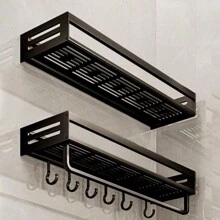 1pc Thickened Kitchen Storage Rack For Spice Utensil Hanging, Drainage Rack For Cloth/Chopping Board/Ladle, Suitable For Kitchen Storage