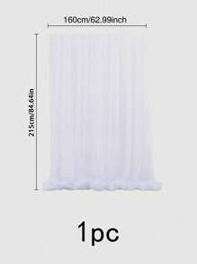 1pc Wedding Party Solid Mesh Banner, White Party Backdrop Decoration Cloth For Wedding - White - View 3