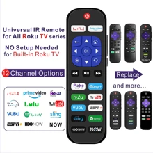 适用于所有 Roku 电视品牌的替换遥控器 [海信/TCL/夏普/Insignia/ONN/三洋//日立/Element/西屋] 12 个快捷键 [不适用于 Roku Stick]
