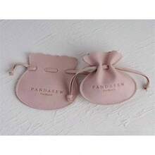 1pc Jewelry Storage Bag Round Drawstring Pouch Faux Suede Fabric Bag Bottom Drawstring Velvet Bag For Jewelry Item Earphone Necklace Gift Packaging - Multicolor - View 9