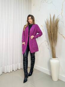 Women Cardigans - 紫色 - 查看 3