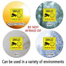 5入組人像攝影機圖標窗貼禮貌視頻監控乙烯基貼紙安全標誌，適用於家庭、商業、商用、庭院或車道裝飾 - 黃色 - 查看 3