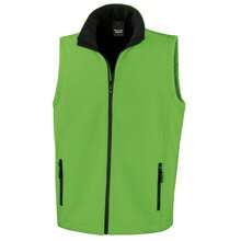 Result Mens Printable Softshell Body Warmer (Vivid Green/Black) - Vivid Green/Black - View 1