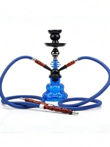 Small Double-Hose Premium Hookah Set, Complete Shisha Kit - Black - View 5