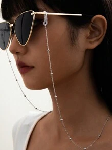 1 件简约时尚优质金属眼镜链，男女通用硅胶防滑太阳镜架，适合日常佩戴和装饰，打网球、骑马等运动，防止眼镜掉落女士眼镜配件 - 彩色 - 查看 2