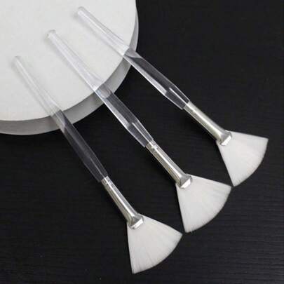 3 Stücke fächerförmige Gesichtsbürsten, weiche Schminkwerkzeuge zum Auftragen von Säure, Lidschatten und Cremes