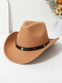 1頂男女適用簡約高級牛仔帽，帶有獨特的銀色或藍色綠松石裝飾腰帶，適用於派對、跳舞、戶外和登山活動 - 彩色 - 查看 24