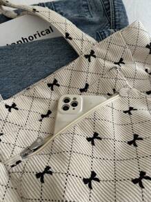 Túi đeo vai đơn giản nhiều ngăn màu trơn vải nhung kẻ Hobo Tote dành cho nữ, Túi đeo chéo thường ngày Túi đựng ví dung tích lớn, Balo đeo vai cho du lịch ngoài trời đi làm, Túi mua sắm Satchel cổ điển Túi đựng máy tính đại học, Túi tote đi học lớn, Nhiều ngăn, Hoàn hảo cho bãi biển, trường học, công việc và sử dụng hàng ngày - Màu be - Xem 8