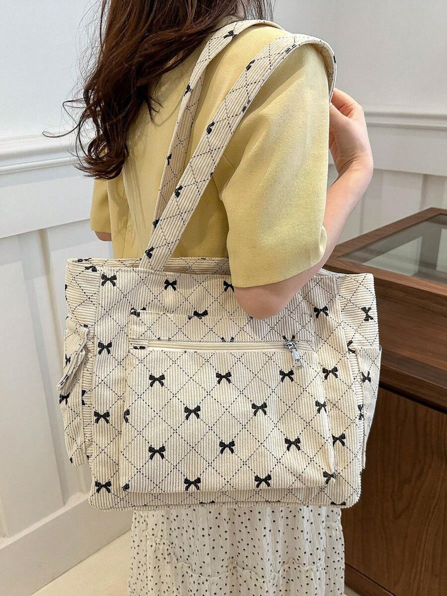 Túi đeo vai đơn giản nhiều ngăn màu trơn vải nhung kẻ Hobo Tote dành cho nữ, Túi đeo chéo thường ngày Túi đựng ví dung tích lớn, Balo đeo vai cho du lịch ngoài trời đi làm, Túi mua sắm Satchel cổ điển Túi đựng máy tính đại học, Túi tote đi học lớn, Nhiều ngăn, Hoàn hảo cho bãi biển, trường học, công việc và sử dụng hàng ngày