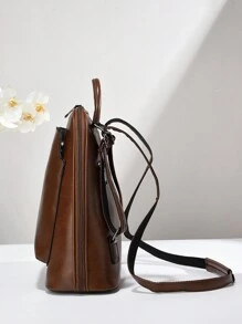 High-End Backpack 2024 New Niche Versatile Fashionable Leisure Travel Bag Large Capacity Retro Ladies Commuter Backpack Oil Wax Leather School Bag - Brown - View 7