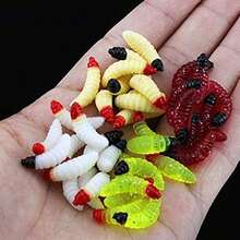 Señuelos de lombrices para pesca de bajo, Cebos de gusanos de silicio suave Señuelo de pesca de gusanos de pan - Multicolor - Ver 1
