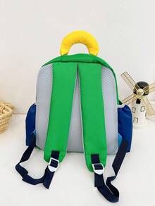 2 件可爱儿童背包幼儿园小学生书包玩具背包手提包背包收纳背包多功能轻便便携带拉链可调节肩带适合日常旅行包带免费可拆卸卡通迷你钱包适合旅行度假户外购物生日学校送给女儿的生日礼物撞色拼接尼龙拉链前新设计时尚休闲包适合学生女孩男孩好朋友儿童旅行配件 - 撞色兩件背包 - 查看 9