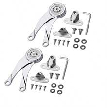 2 Pieces Safe Hinges For Wooden Box, Toy Box Hinges Soft Close, Lid Support Hinge Heavy Duty, Slow Close Hinges For Chest Toy Box, Lid Stay - Silver - View 2