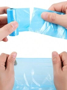 90 Stück / 6 Rollen Einweg-Müllbeutel, einfarbige Windelbeutel, tragbar, Auto-Müllbeutel, geeignet für Kinderwagen, Wohnzimmer, Badezimmer, Kinderzimmer-Reinigung, zufällige Farbe