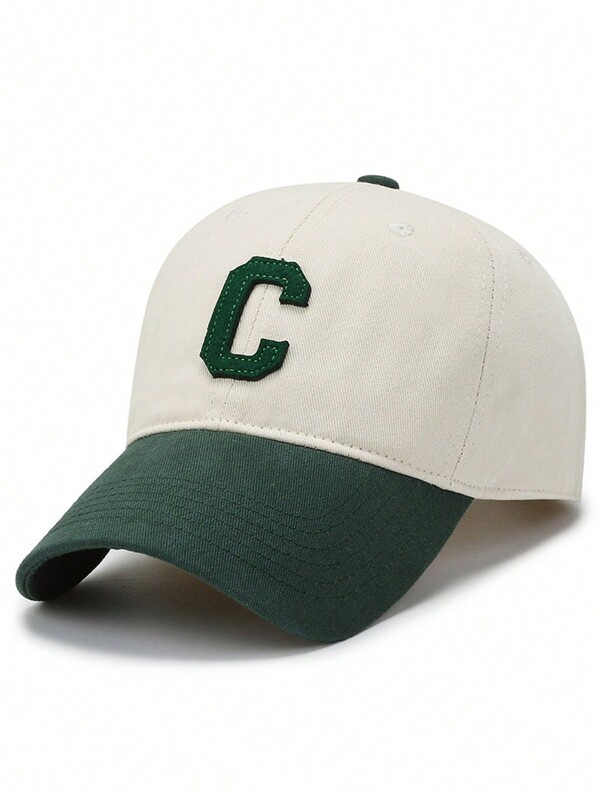 1 pièce Casquette de baseball vintage C à la mode en couleur marron café