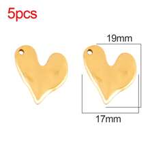5pcs Stainless Steel Heart Pendant Gold Plated 3D Heart Pendant For DIY Necklace Bracelets Jewelry Making Accessories Supplies Valentines - Pendants - View 12